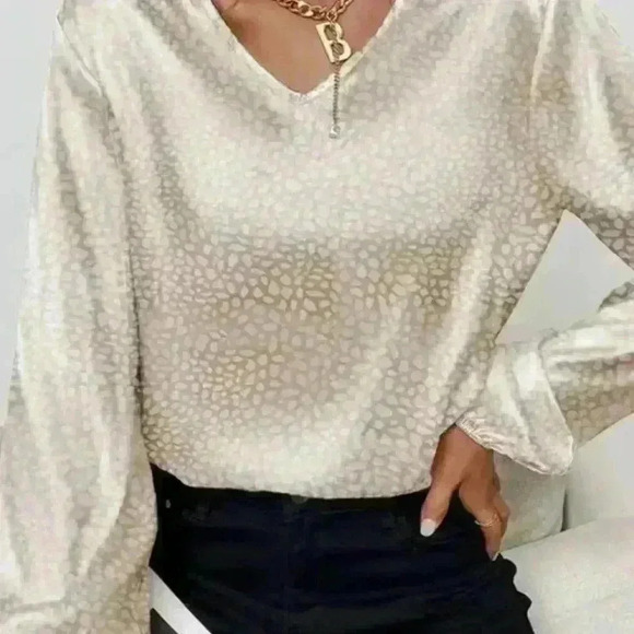 Cute Leopard Print Chiffon Shirt size large - Picture 1 of 6